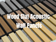 Elegant Wood Slat Acoustic Panels With Wood Grain Texture For Living Room