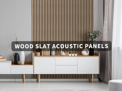 Melamine Cover Acoustic Wood Slat Panels 2400mm , Slatted Acoustic Wall Panels OEM