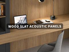 Natural Wood Slat Acoustic Wall Panels Fire Retardant 0.85 NRC Sound Absorption
