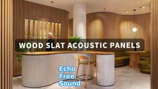 Three Side Wood Veneer Slat Wall Acoustic Panel Walnut E0 Grade 21mm Thick