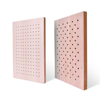 Round Hole Structure Acoustic Perforated Wood Panels 2400mm 0.9NRC CE FSC