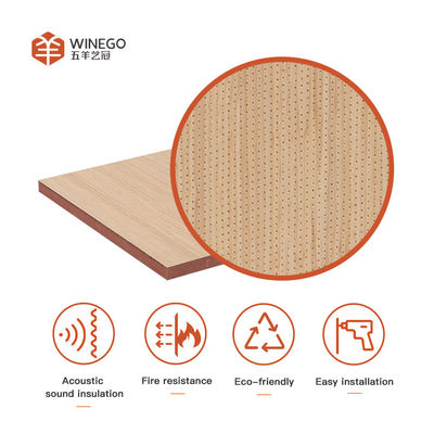 Timber Decorative Super Micro Perforated Acoustic Panels Veneer HPL Melamine Finish